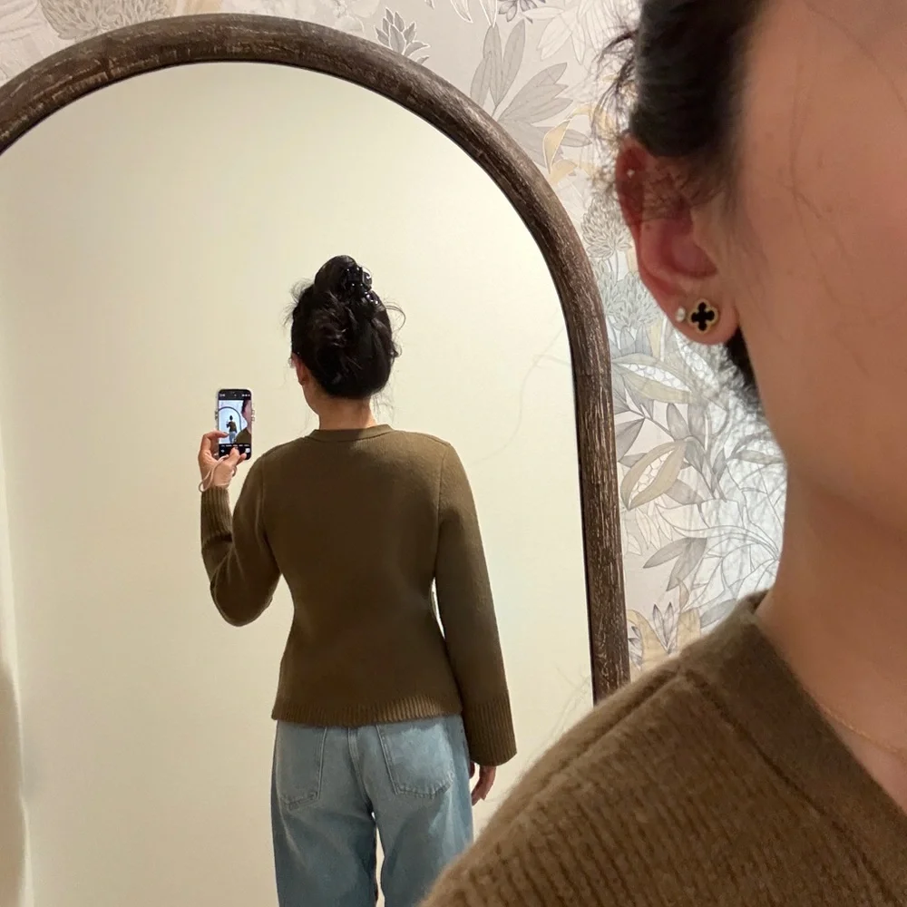 Elegant Olive Cardigan by - Picture 7 of 9